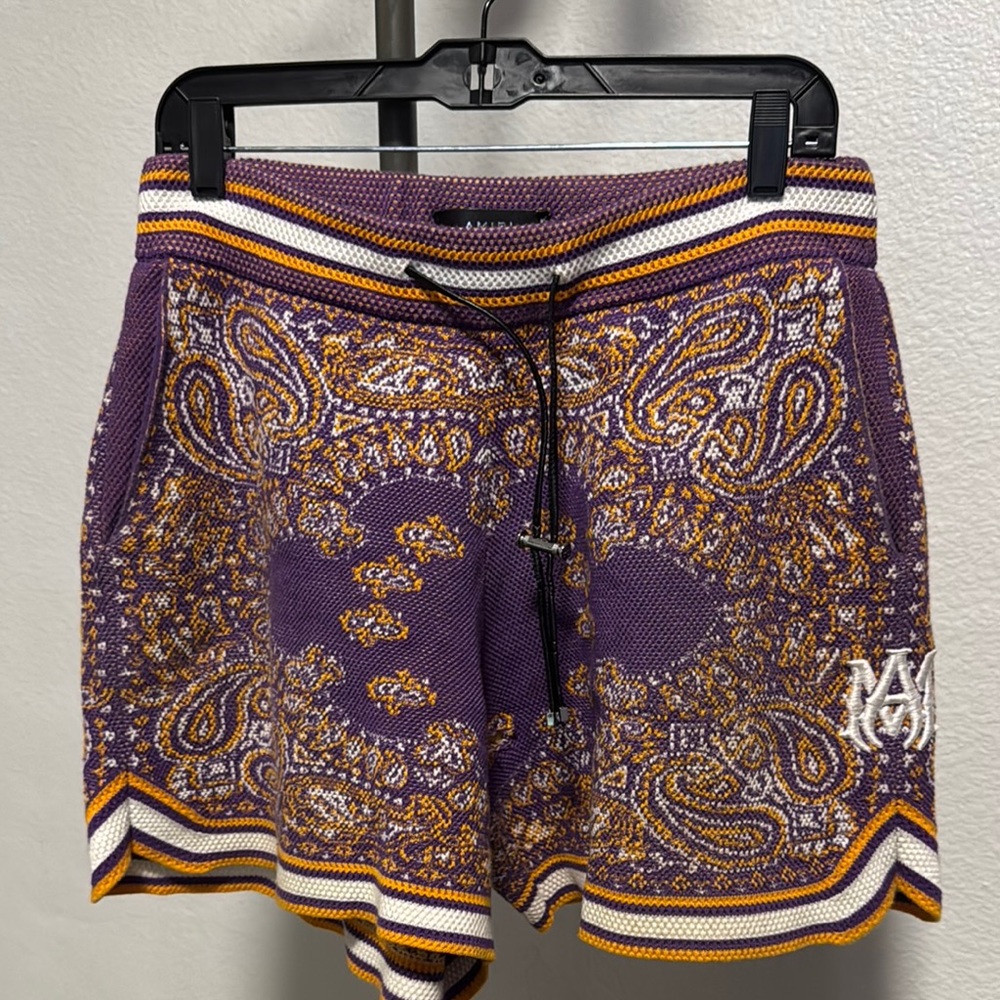 AMIRI Purple and Gold Hybrid Shorts